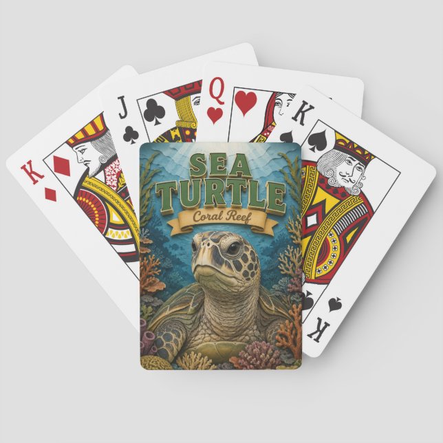 Jeu De Cartes Tortue de Mer Récif de Corail POPCUT (dos)