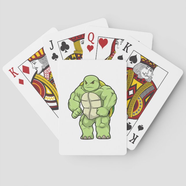 Jeu De Cartes Tortue en Bodybuilder avec Six pack (dos)