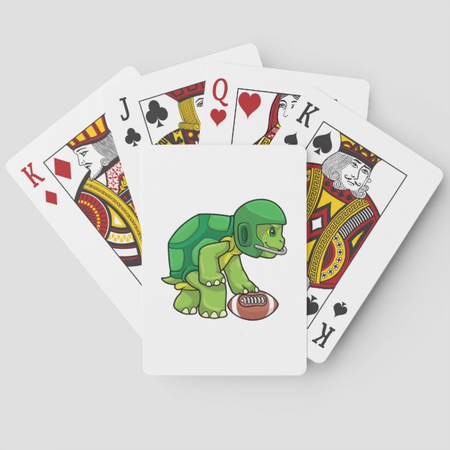 Jeu De Cartes Tortue en sport avec football et casque (dos)