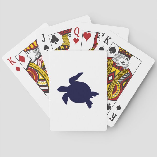 Jeu De Cartes Tortue marine bleu foncé (dos)