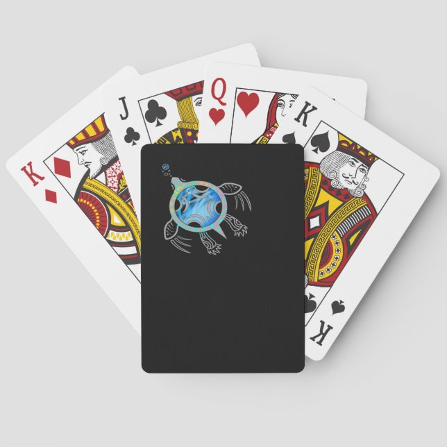 Jeu De Cartes Tortue marine peinte (dos)