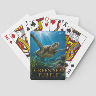 Jeu De Cartes Tortue verte de mer Récif de corail ANIMAUX