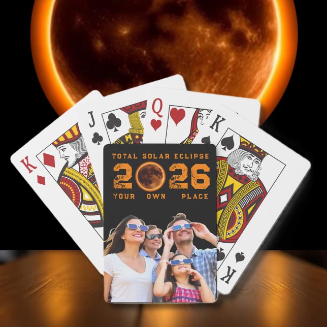 Jeu De Cartes Total Solar Eclipse 2026 Family Photo Keepsake (Total Solar Eclipse 2026 Family Photo Keepsake Poker Cards )