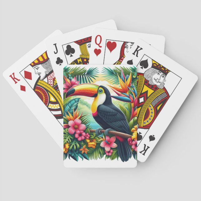 Jeu De Cartes Toucan tropical/jungle oiseau  (dos)