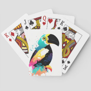 Jeu De Cartes Toucan Wild Nature Animaux Couleurs Art Peinture