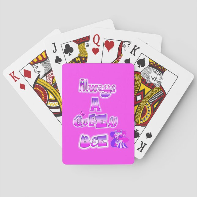 Jeu De Cartes Toujours une reine abeille rose chaud (dos)