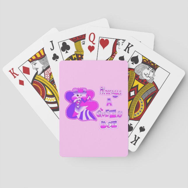 Jeu De Cartes Toujours une reine abeille rose pâle (dos)