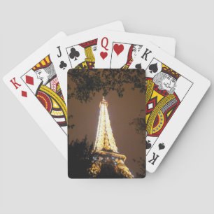 Jeu De Cartes Tour Eiffel à Paris, France en Nuit