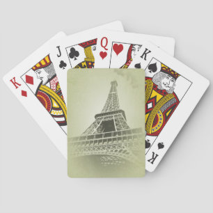 Jeu De Cartes Tour Eiffel en ton sépia