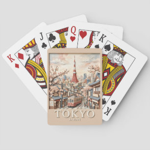 Jeu De Cartes Tour Eiffel Japon Paysage Urbain Sakura Voyage Rét