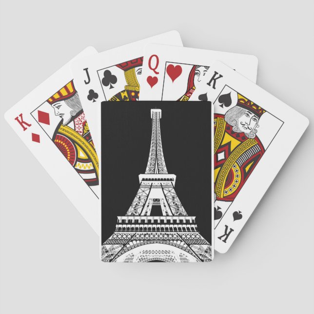 Jeu De Cartes Tour Eiffel noir blanc (dos)