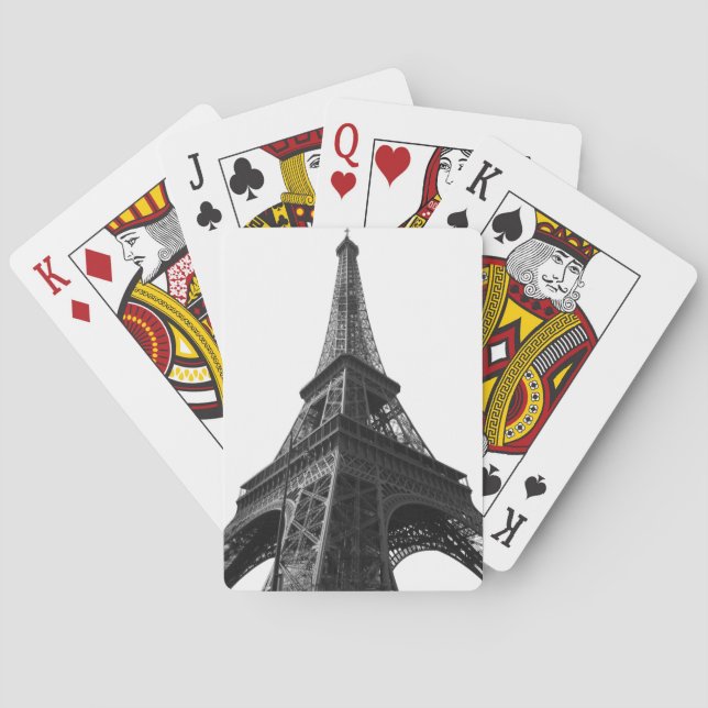 Jeu De Cartes Tour Eiffel Noir & Blanc Paris Voyage européen (dos)