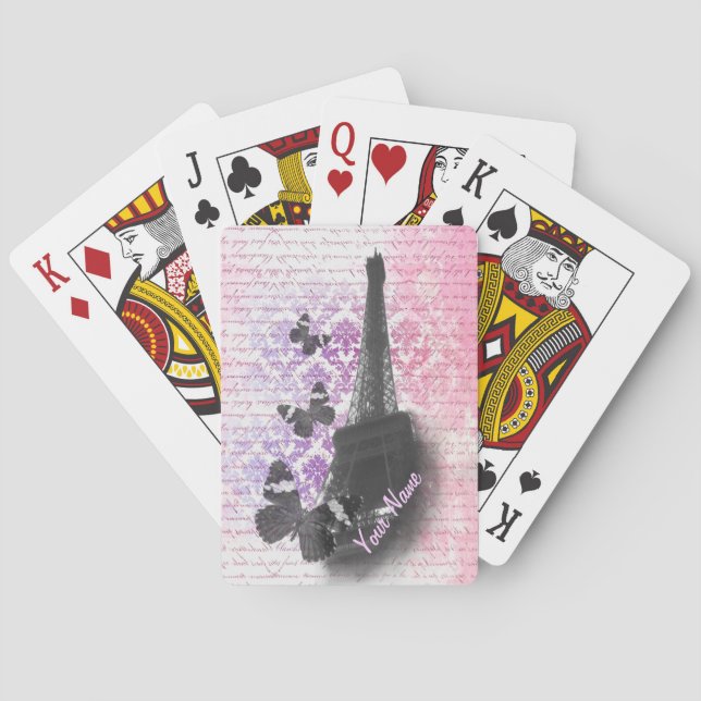Jeu De Cartes Tour Eiffel & papillons (dos)