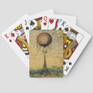Jeu De Cartes Tour Eiffel Paris Steampunk Hot Air Balloon