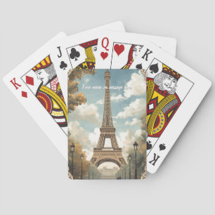 Jeu De Cartes Tour Eiffel Paris Voyage Art Rétro Vintage Nom