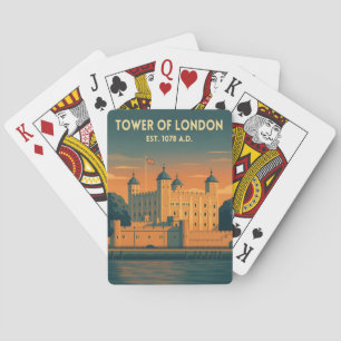 Jeu De Cartes Tour vintage de la Tour de Londres au Royaume-Uni