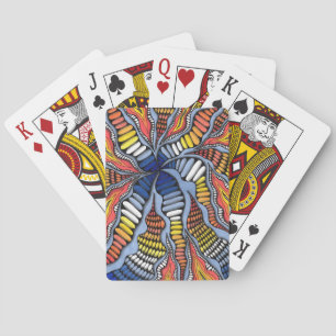 Jeu De Cartes Tourbillon Abstrait Bleu & Orange Jouant
