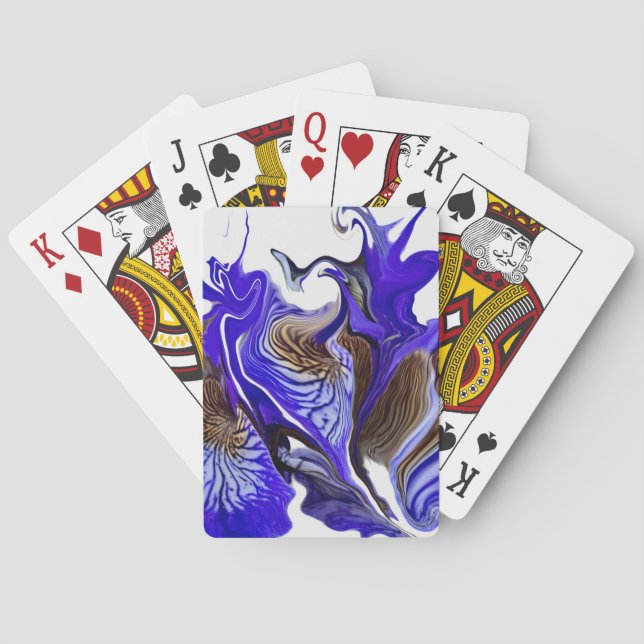 Jeu De Cartes Tourbillons de fleurs d'iris violettes (dos)