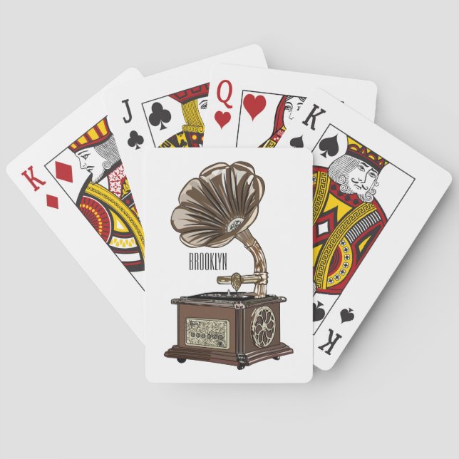 Jeu De Cartes Tourne-disque dessin animé (dos)
