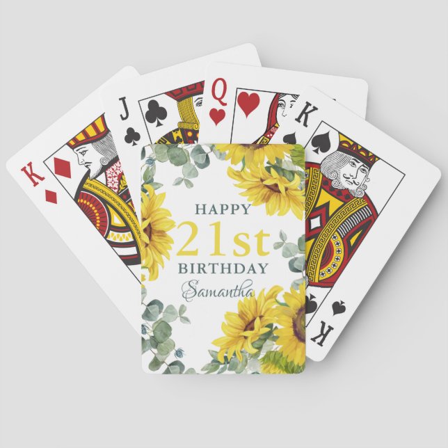 Jeu De Cartes Tournesol 21e fête d'anniversaire (dos)