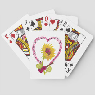 Jeu De Cartes Tournesol avec Ukulele et notes musicales