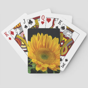 Jeu De Cartes Tournesol jaune sur Arrière - plan noir Jouer des 
