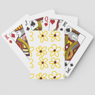 Jeu De Cartes Tournesol marron jaune motif floral moderne boho