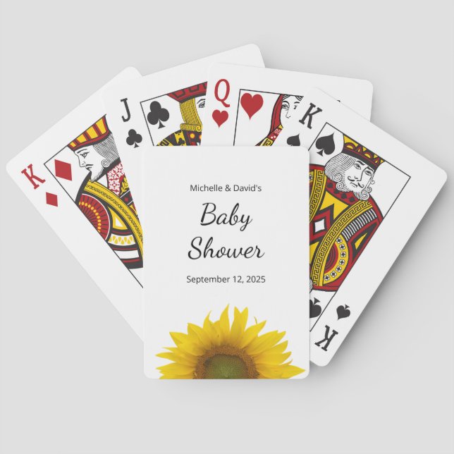 Jeu De Cartes Tournesol moderne Baby shower floral simple (dos)