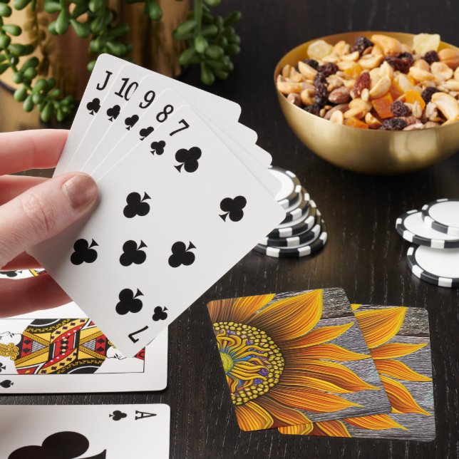 Jeu De Cartes Tournesol rustique sur la Barre (In Situ)