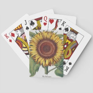 Jeu De Cartes Tournesol Vintage Damas Fleur Art
