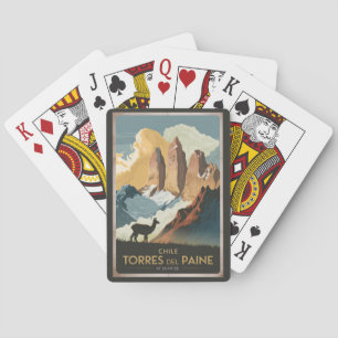 Jeu De Cartes Tours del Paine Chili Illustration Art de Voyage