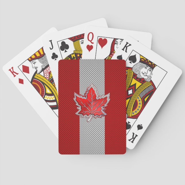 Jeu De Cartes Toutes les feuilles d'érable rouge canadiennes sur (dos)