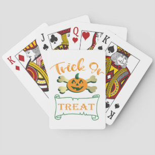 Jeu De Cartes Tracer ou traiter les os croisés citrouille Hallow