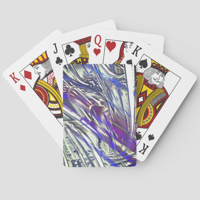 Jeu De Cartes Traces écailées sur texture argentée sous fumée bl (dos)