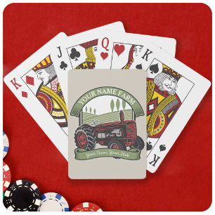 Jeu De Cartes Tracteur de ferme vintage personnalisé Pays agricu