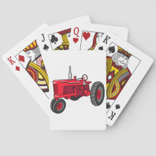 Jeu De Cartes Tracteur rouge vintage