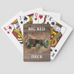Jeu De Cartes Tracteur rouge vintage Rustic Barn Shop