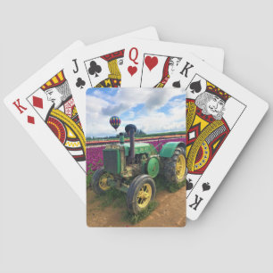Jeu De Cartes Tracteur vert en Tulip Field, Oregon