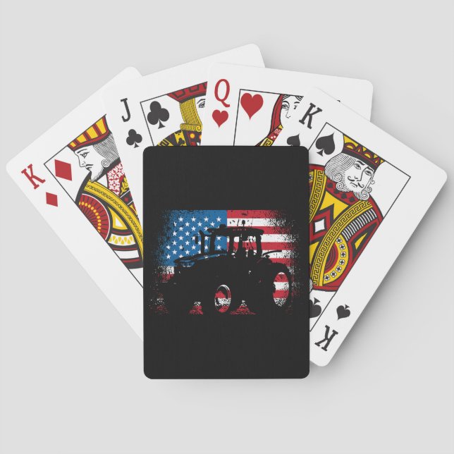 Jeu De Cartes Tractor USA Drapeau design pour Patriotic Farmer (dos)
