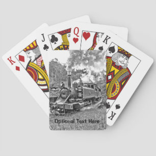 Jeu De Cartes Train à vapeur à gaz étroit Noir et blanc