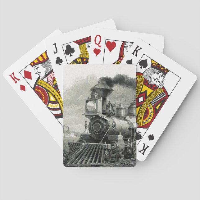 Jeu De Cartes Train à vapeur vintage (dos)