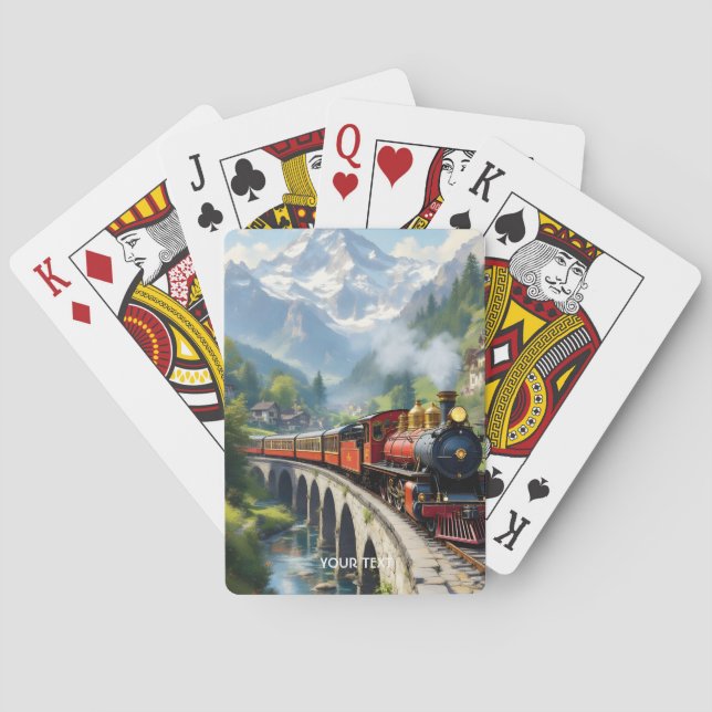 Jeu De Cartes Train antique Imaginaire Crimson (dos)