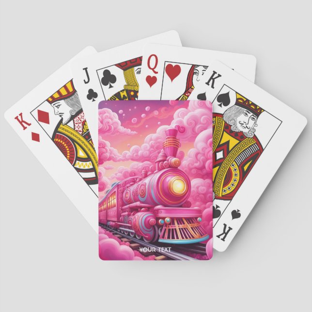 Jeu De Cartes Train Imaginaire Vif Nuages Roses (dos)