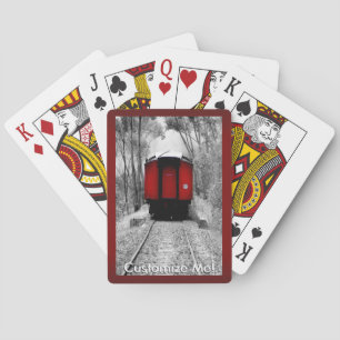 Jeu De Cartes Train victorien de vapeur de cambuse rouge