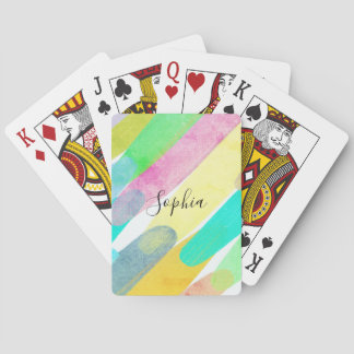 Jeu De Cartes Traits de couleur diagonaux, Nom, Art abstrait des