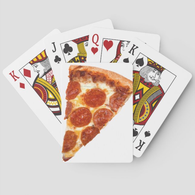 Jeu De Cartes Tranche de pizza pepperoni classique de SlipperyJo (dos)