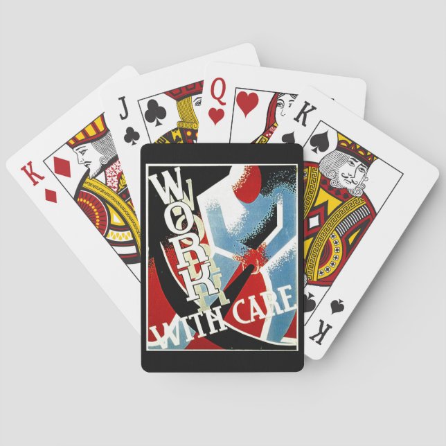Jeu De Cartes Travailler avec soin - Poster WPA de l'ère de la d (dos)