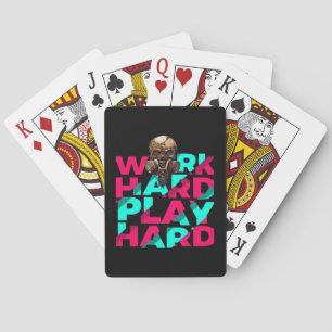 Jeu De Cartes Travailler dur Jouer dur Motivation crâne dur Esse