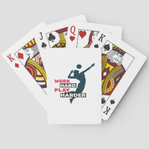 Jeu De Cartes Travailler dur Jouer si dur Joueur de volleyball c