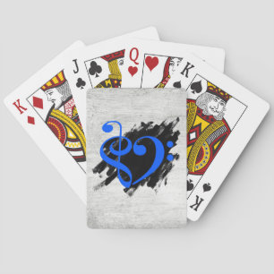 Jeu De Cartes Treble et Bass Clef Musical Heart Royal Blue